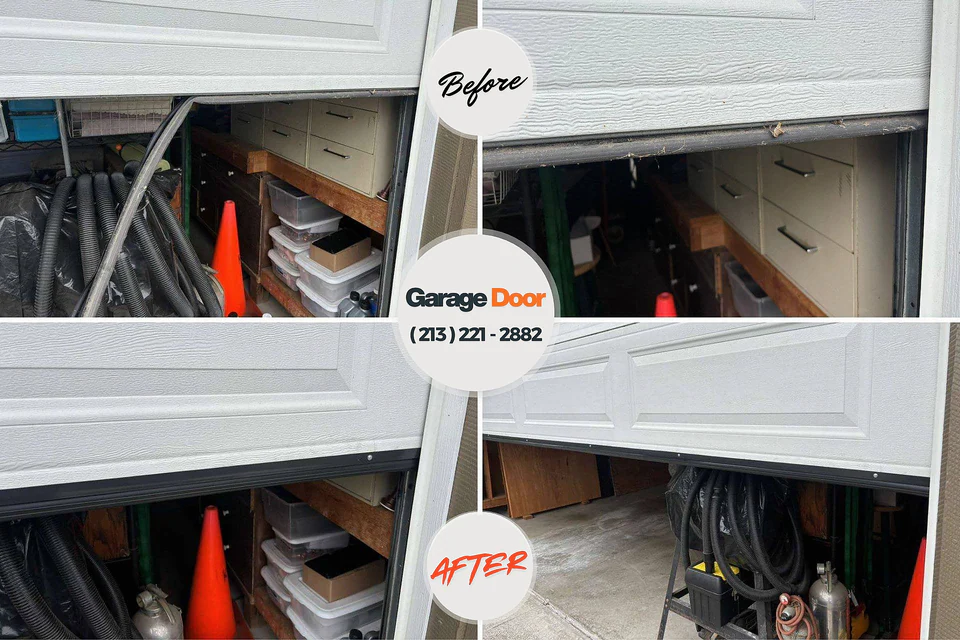 Before and after: garage door repair Perryopolis, PA